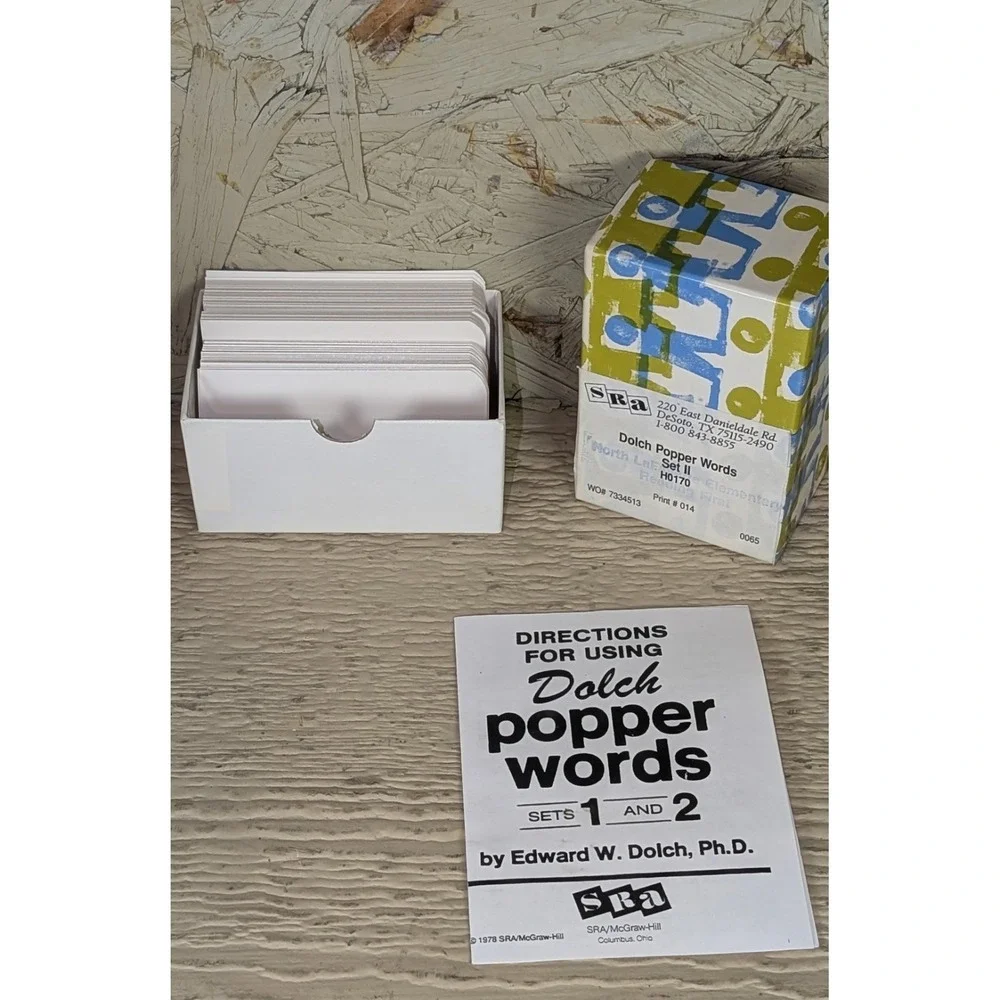 SRA Dolch Sight Words Flash Card Lot Vintage Educational Kids Group Size Game